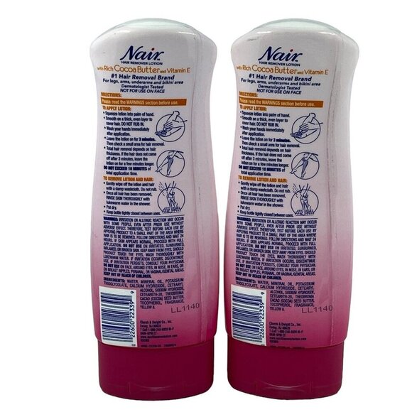Nair Hair Remover Lotion‎ with Cocoa Butter & Vitamin E 9 oz Ea Lot Of 2 - Picture 3 of 4